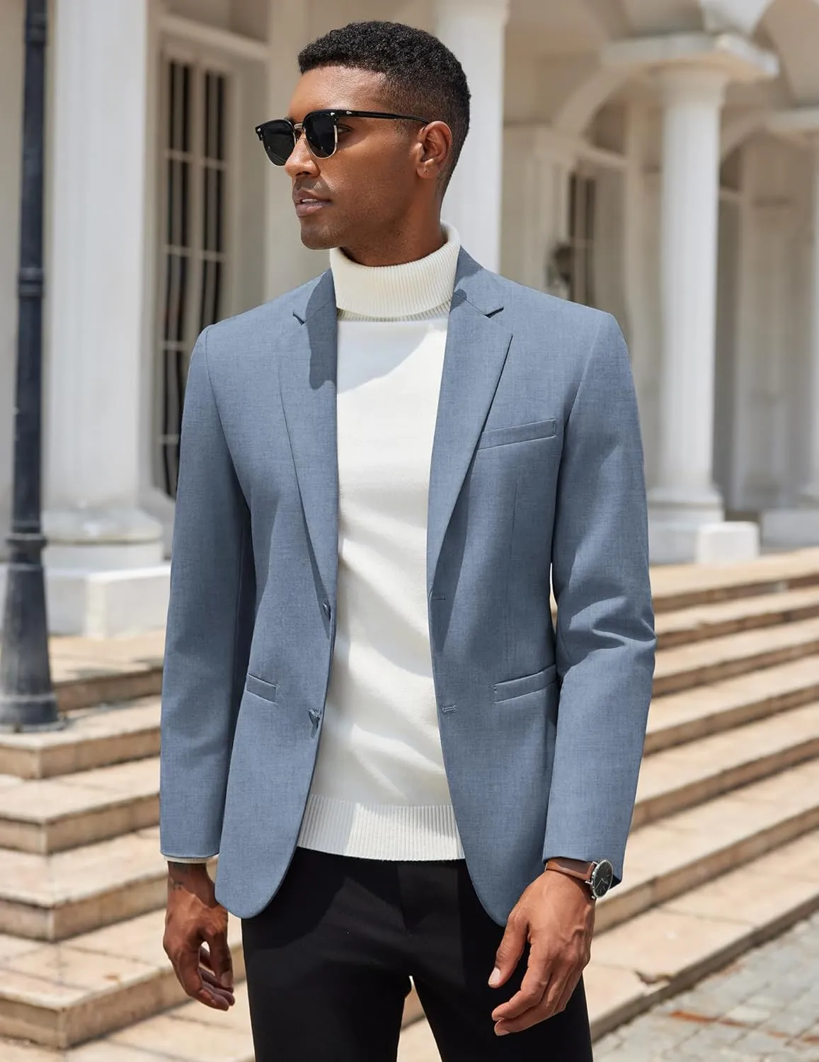 COOFANDY Men Casual Blazer Sport Coats Slim Fit Lightweight Business Two Button Suit Jackets