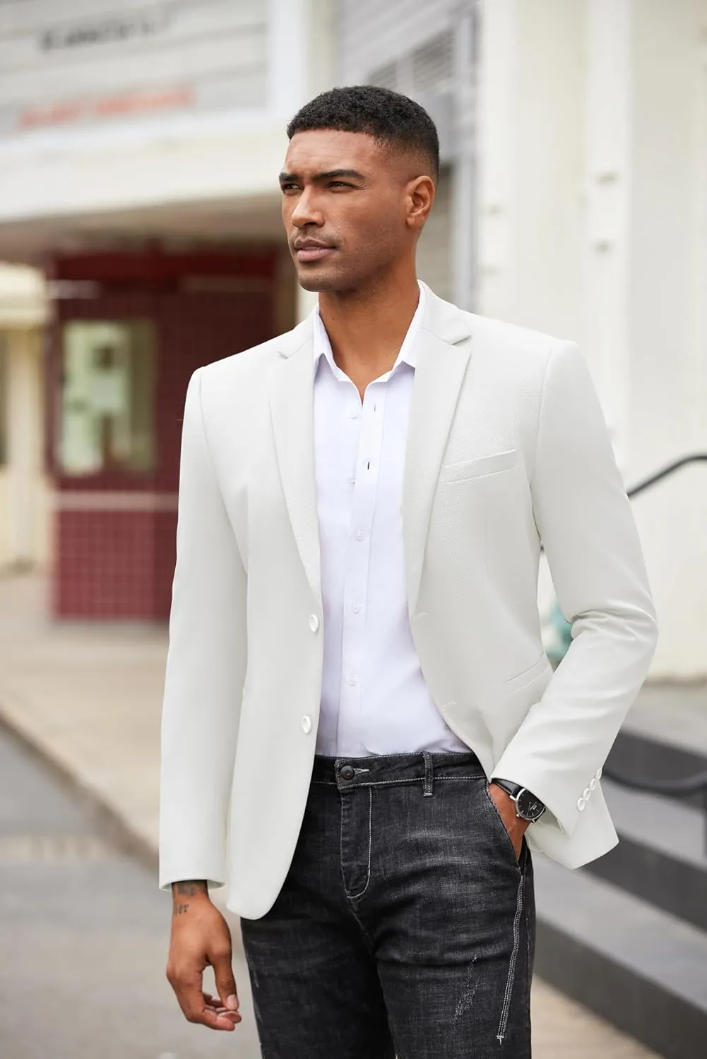 COOFANDY Men's Casual Blazer Slim Fit Suit Jackets Two Button Lightweight Knit Sport Coat