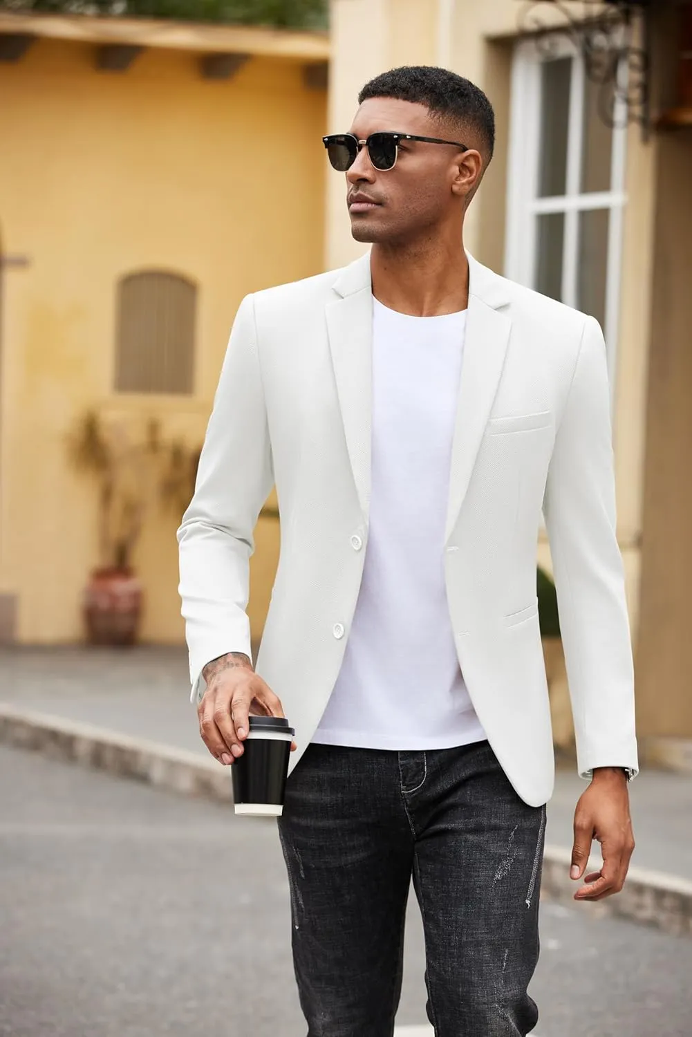 COOFANDY Men's Casual Blazer Slim Fit Suit Jackets Two Button Lightweight Knit Sport Coat