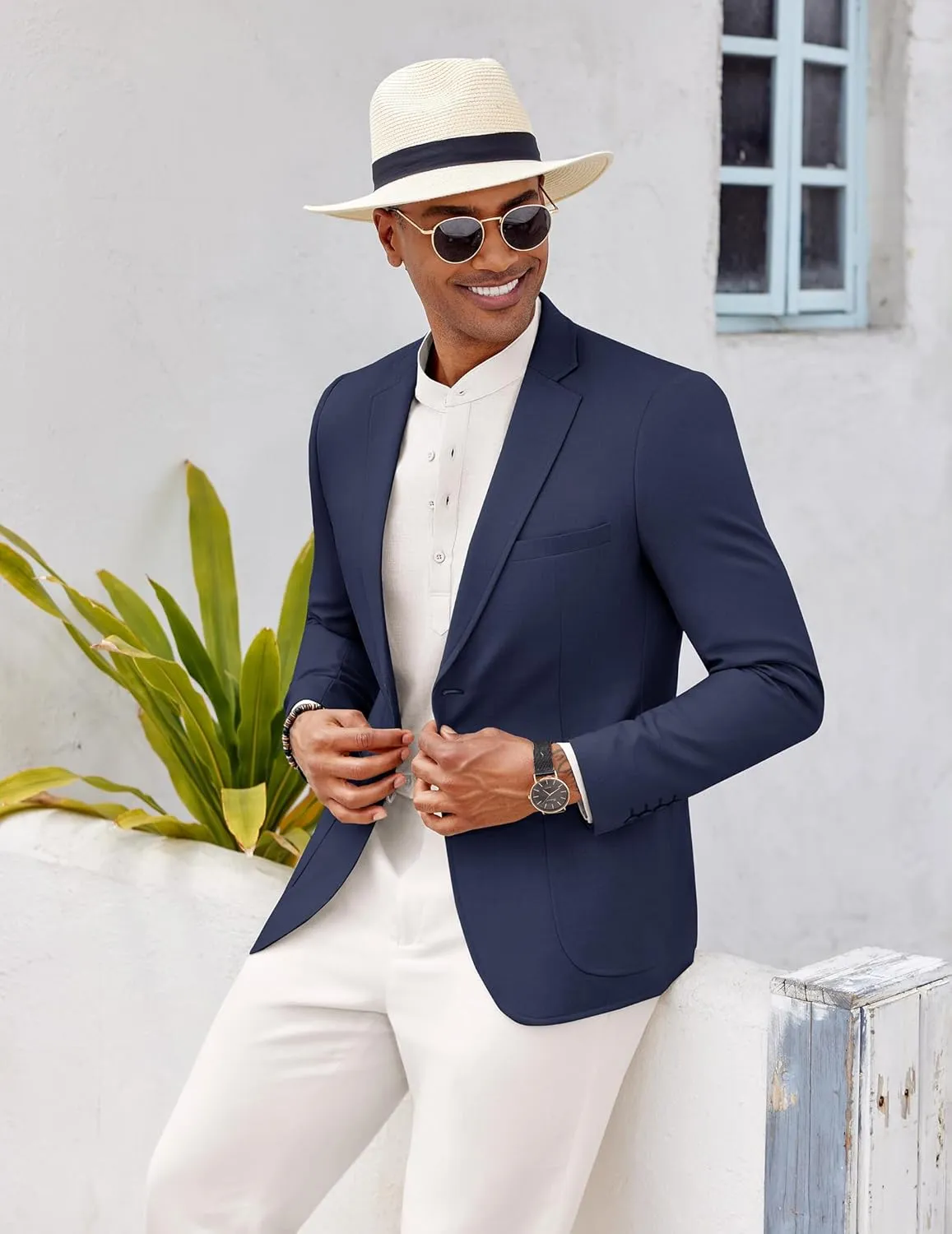 COOFANDY Mens Casual Blazer Two Button Sport Coat Lightweight Business Jackets with Pockets