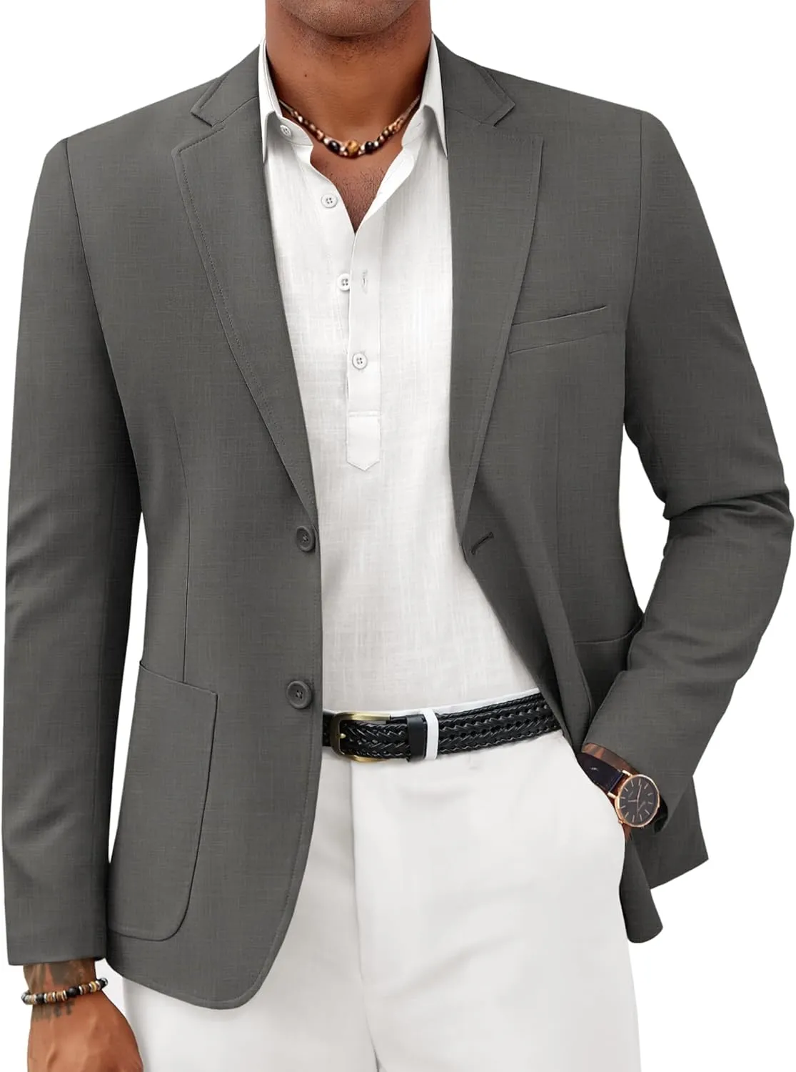 COOFANDY Mens Casual Blazer Two Button Sport Coat Lightweight Business Jackets with Pockets