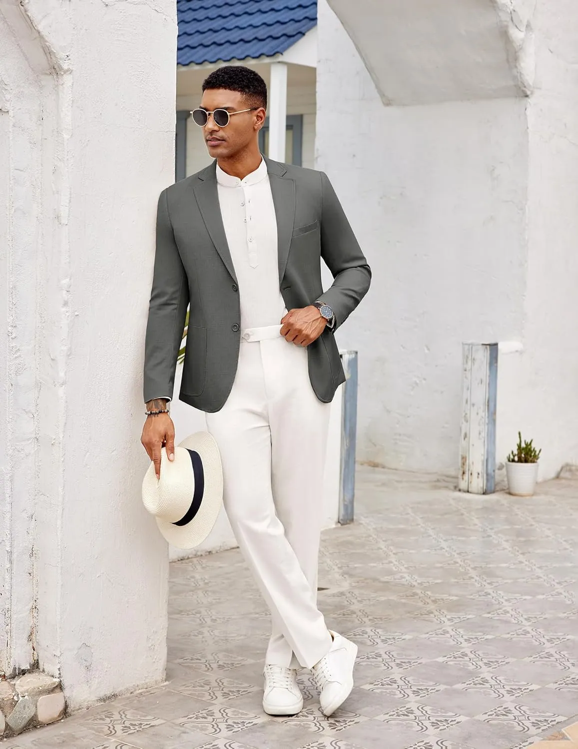 COOFANDY Mens Casual Blazer Two Button Sport Coat Lightweight Business Jackets with Pockets