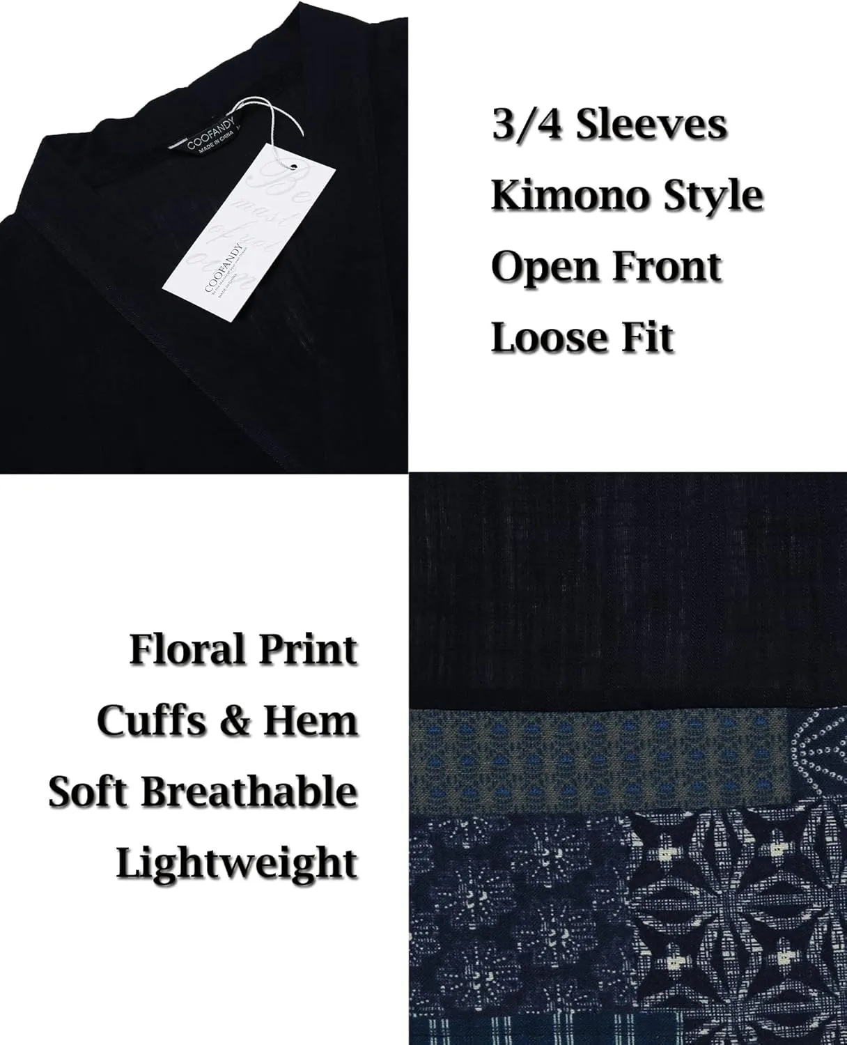 COOFANDY Men's Ruffle Shawl Collar Lightweight Cardigan Long Kimono Jackets Open Front Drape Cape Coat