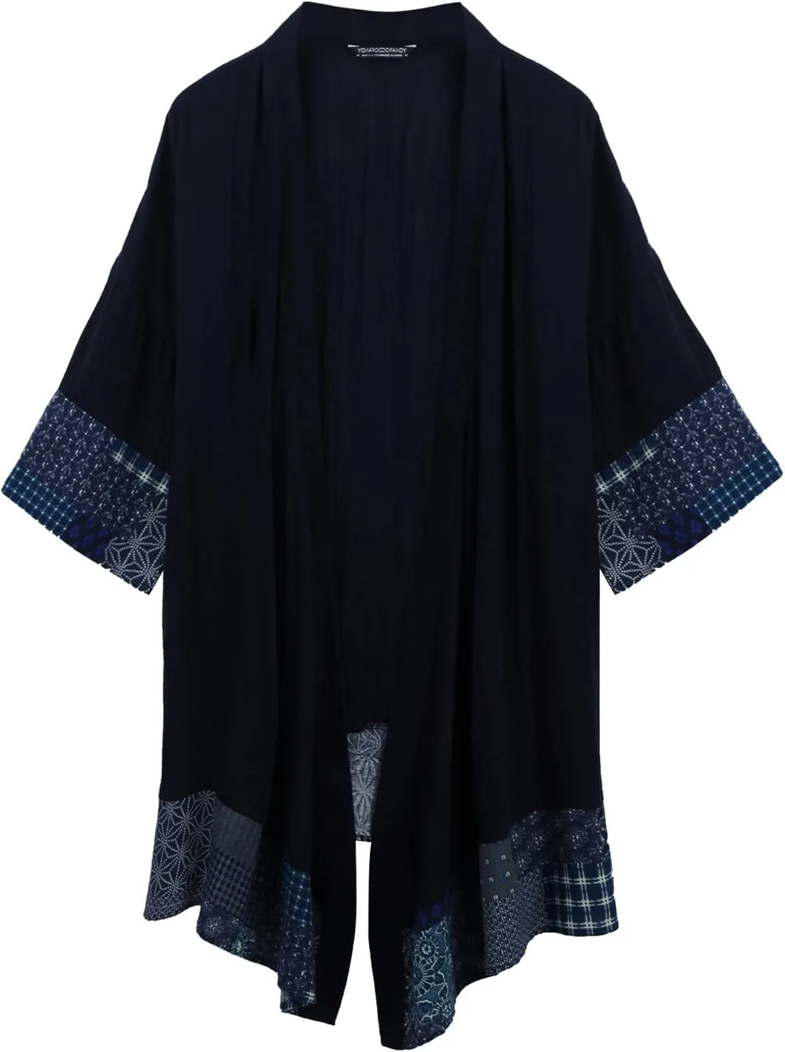 COOFANDY Men's Ruffle Shawl Collar Lightweight Cardigan Long Kimono Jackets Open Front Drape Cape Coat
