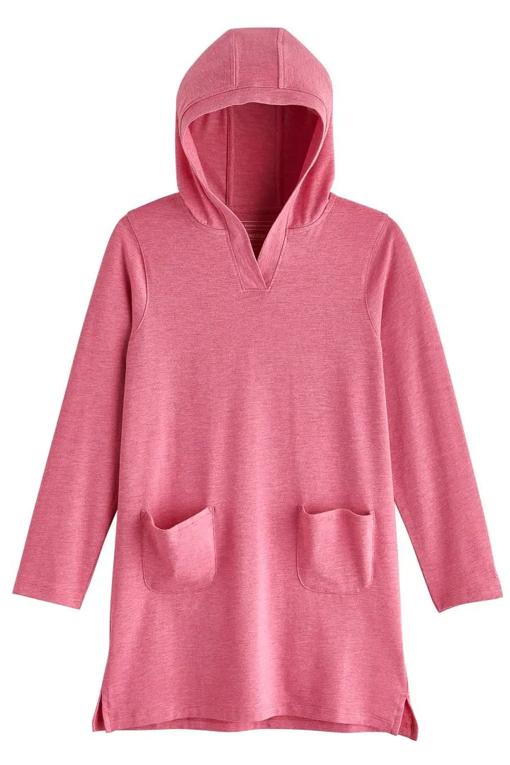 Coolibar Girl's Catalina Hoodie Dahlia Pink UPF 50  Coverup - Dahlia Pink - FINAL SALE
