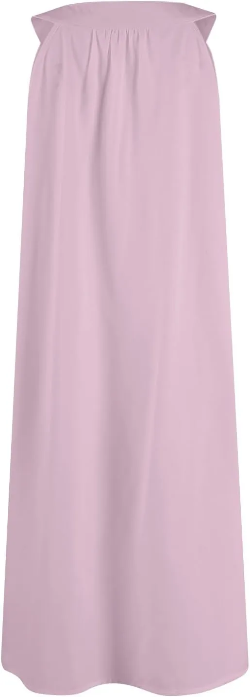 Cotton Nightgowns for Women Sleeveless Soft Lightweight Sleep Dress Summer Comfy Pleated V Neck Night Dress