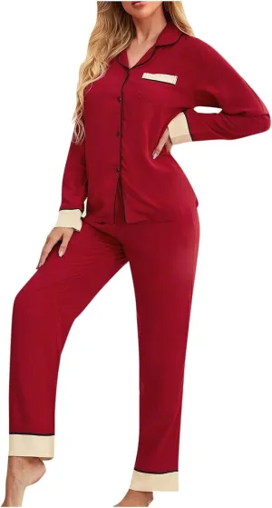 Cotton Pajamas Set Women's Long Sleeve Sleepwear Kimono Robe and Plaid Pants Suit Nightwear Soft Pj Lounge Sets