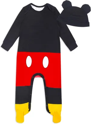 Disney Baby Mickey Mouse Baby Boys Cosplay Coverall and Cap Set for Newborn and Infant