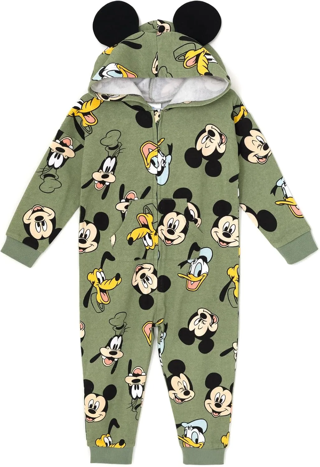 Disney Mickey Mouse Goofy Donald Duck Daisy Duck Fleece Zip Up Coverall Infant to Little Kid