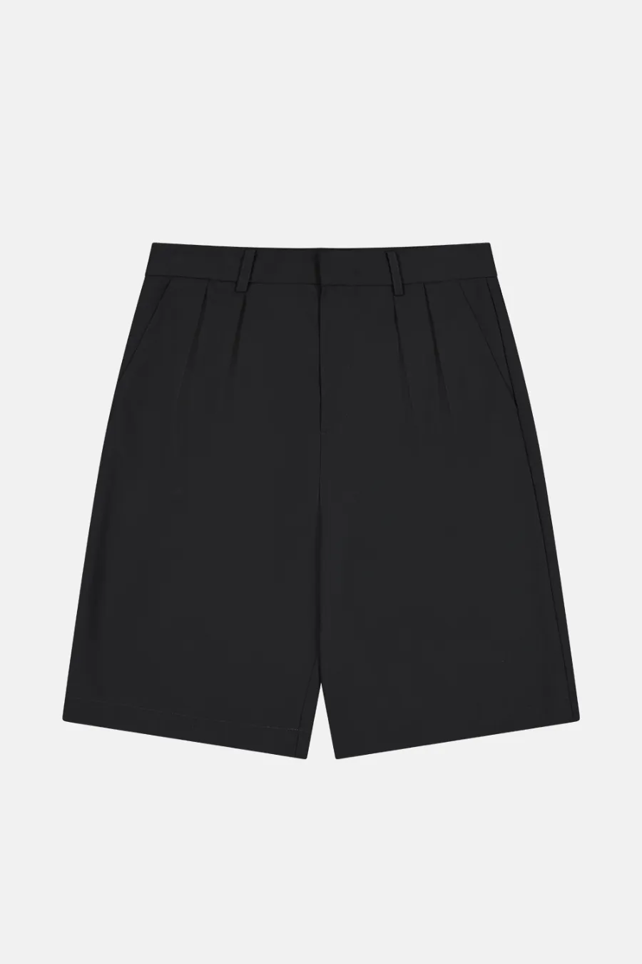Double Pleated Shorts Black