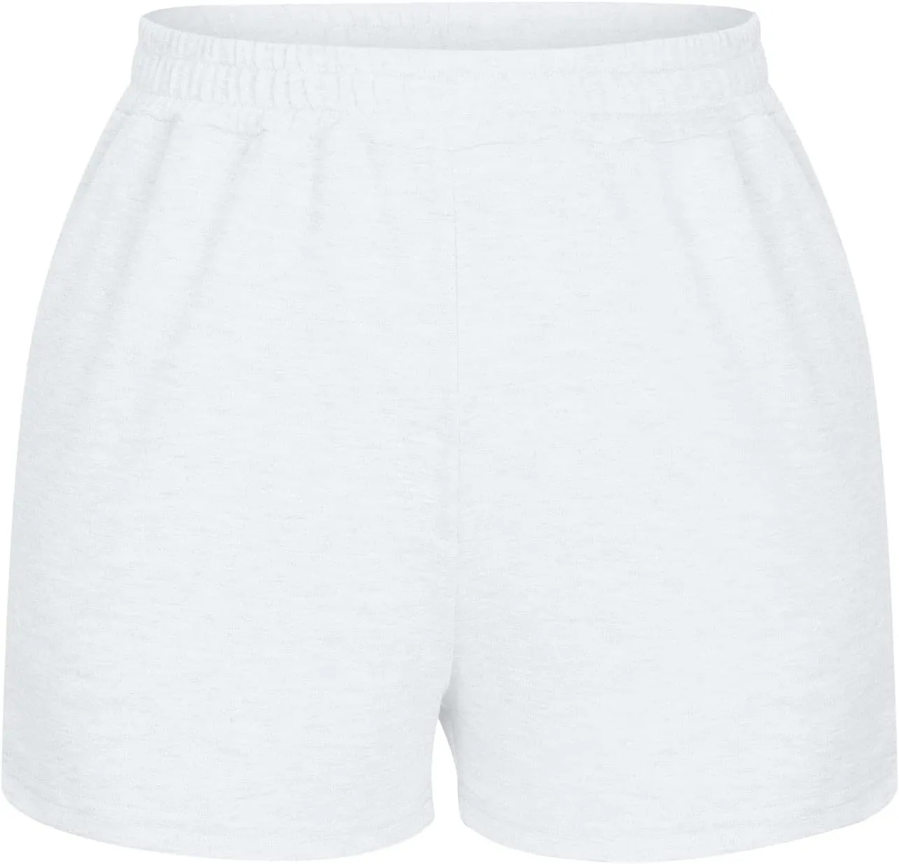 Elastic Waist Sports Shorts Women High Waisted Workout Shorts Wide Leg Sweat Shorts Loose Gym Shorts with Pockets