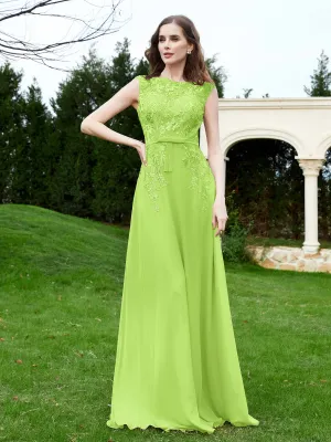 Elegant Illusion Lace Appliqued Dress With Buttons Lime Green Plus Size