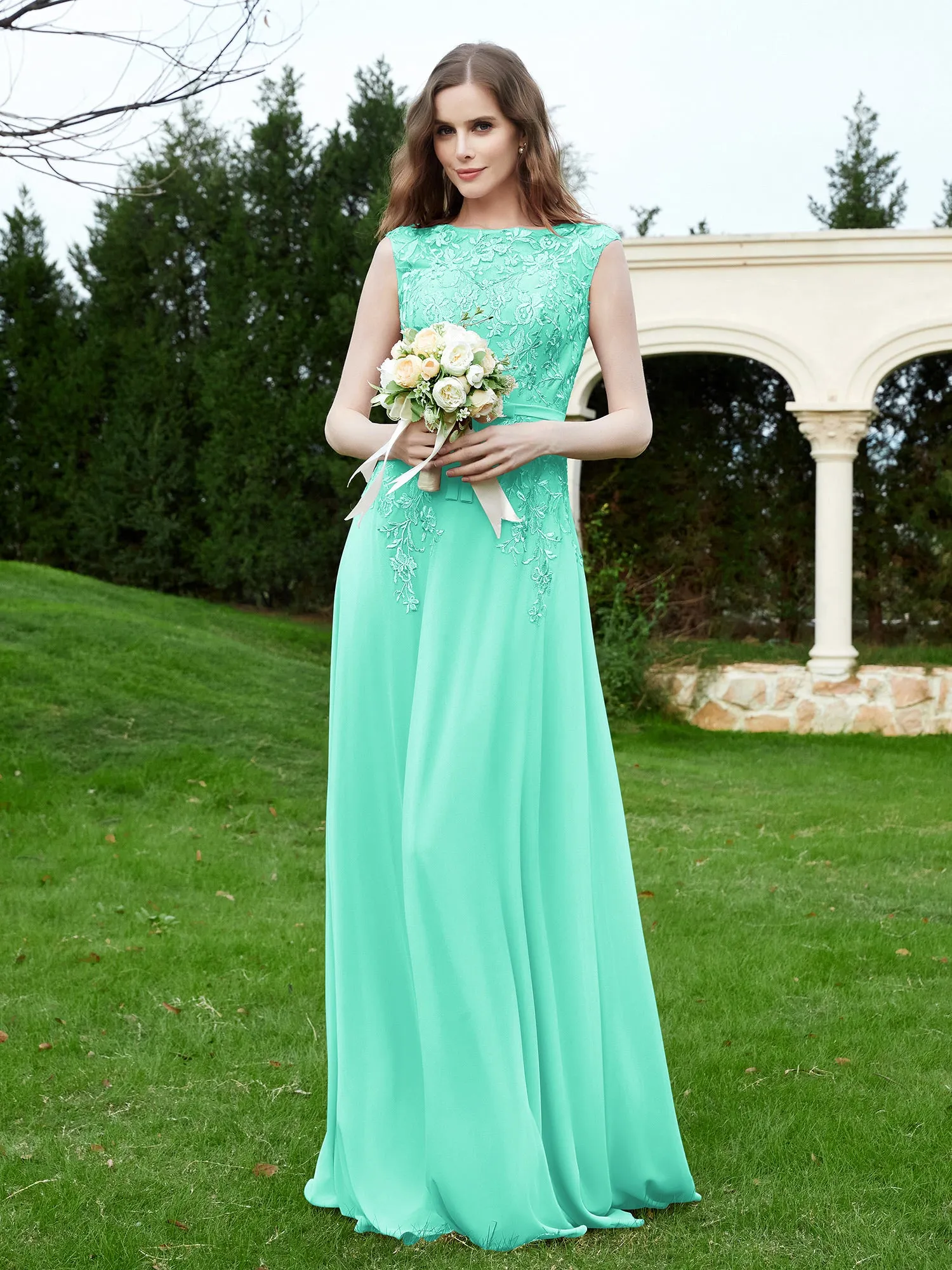 Elegant Illusion Lace Appliqued Dress With Buttons Spa Plus Size