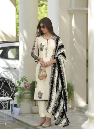 Elegant White Color Heavy Organza Salwar Suits For Women