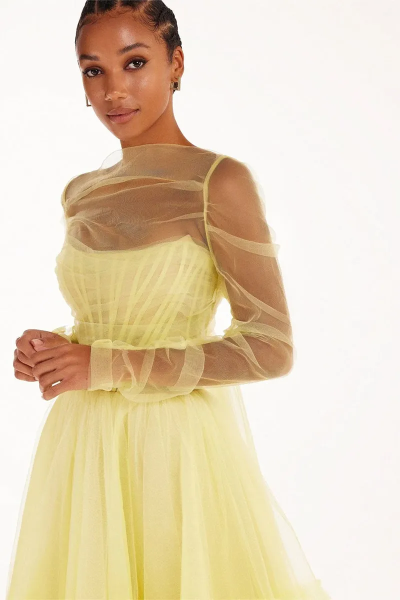 Ellee Strapless Graceful Tulle Mini Dress