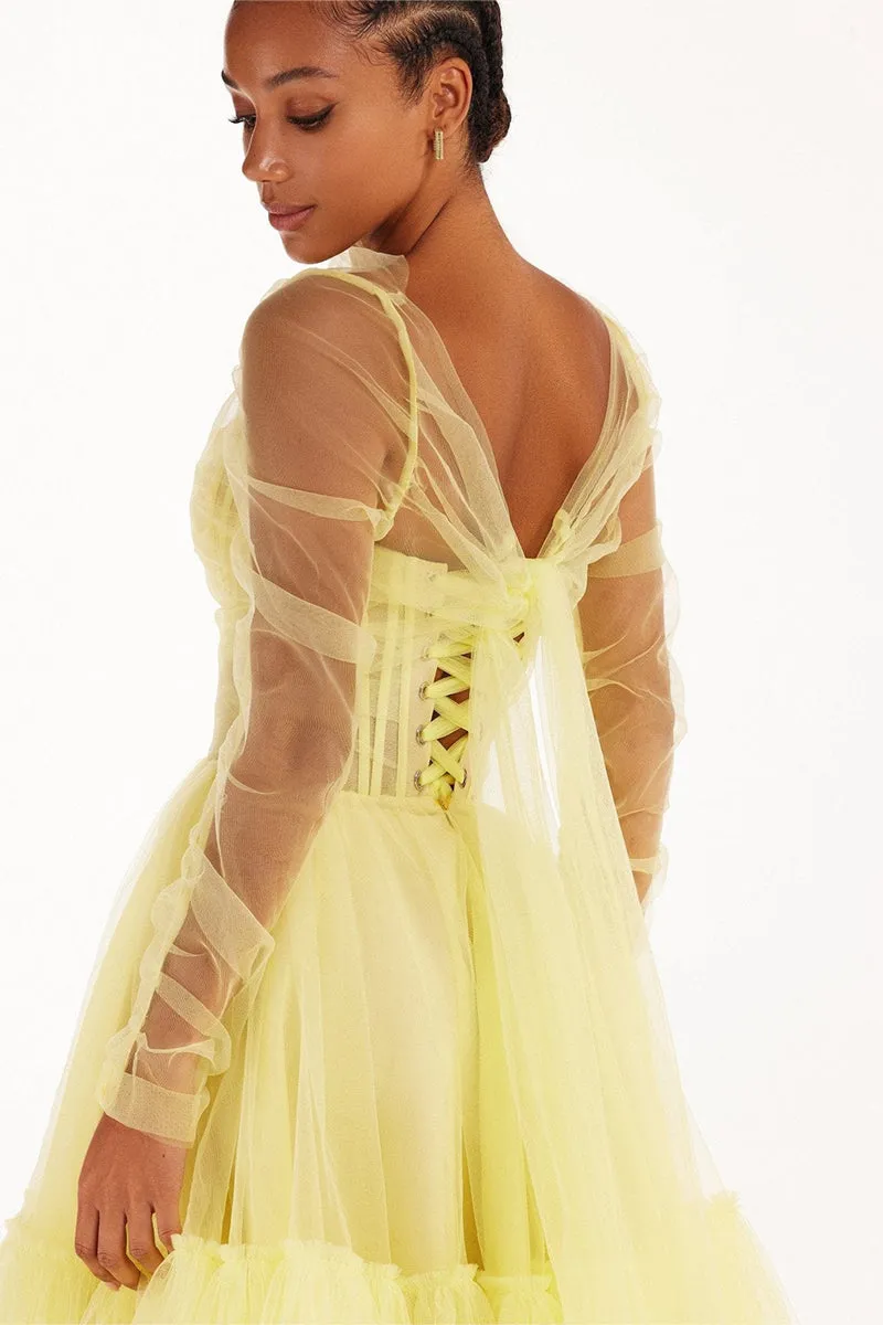 Ellee Strapless Graceful Tulle Mini Dress