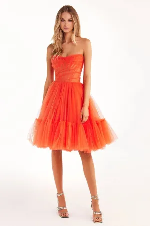 Ellee Strapless Graceful Tulle Mini Dress
