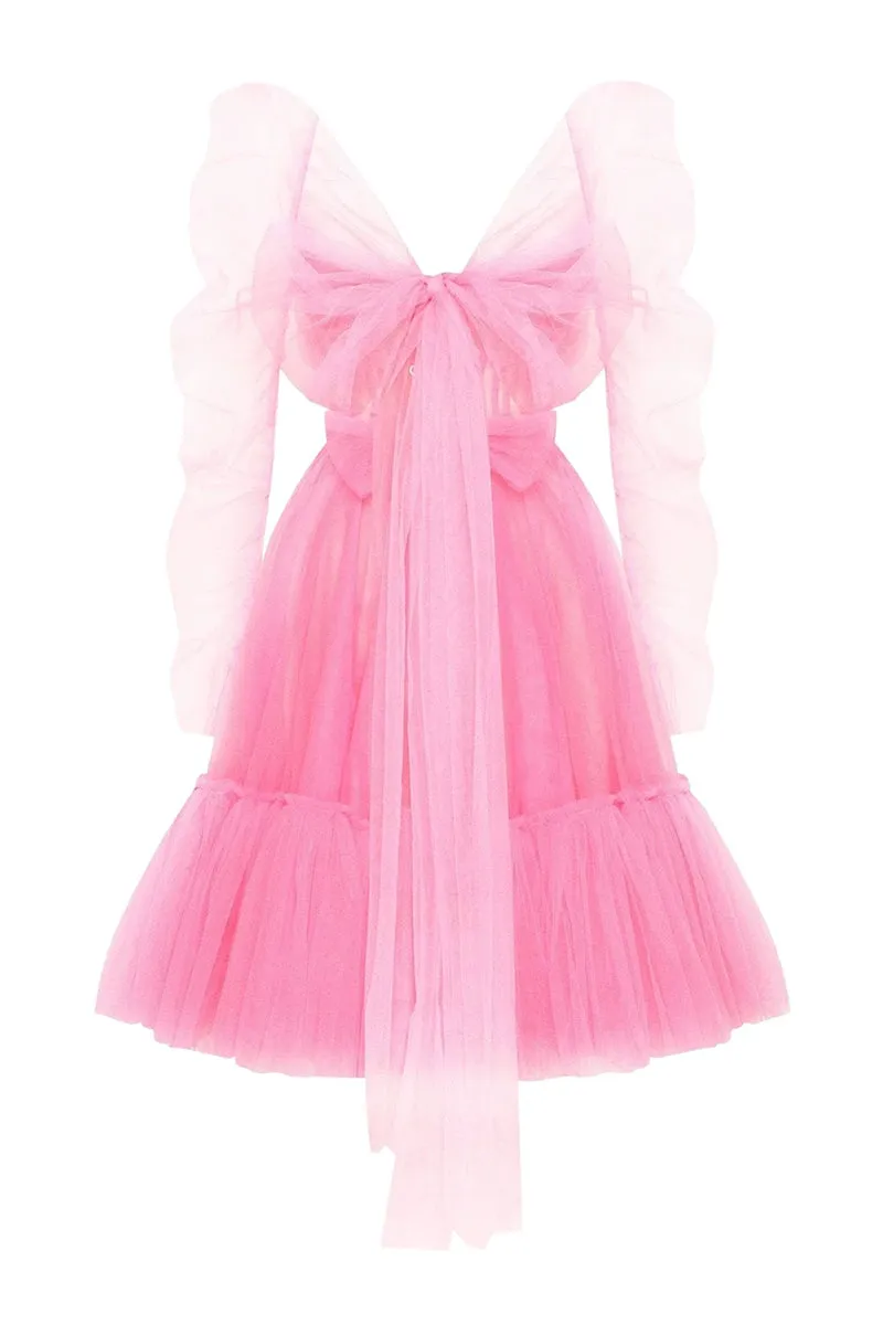 Ellee Strapless Graceful Tulle Mini Dress