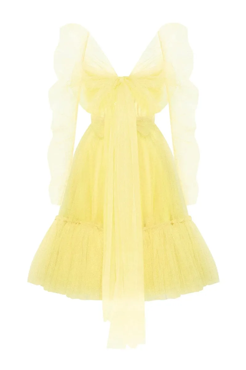 Ellee Strapless Graceful Tulle Mini Dress