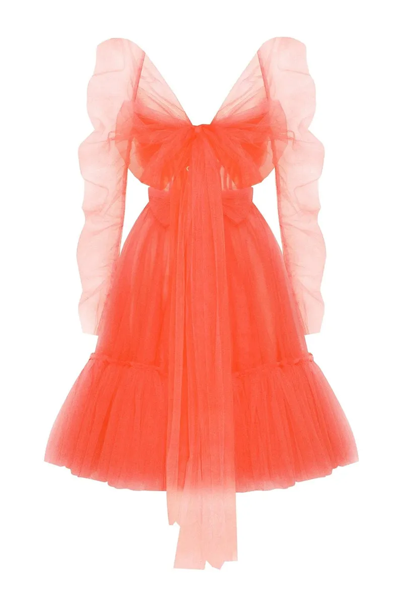 Ellee Strapless Graceful Tulle Mini Dress