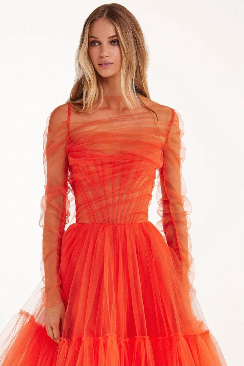 Ellee Strapless Graceful Tulle Mini Dress