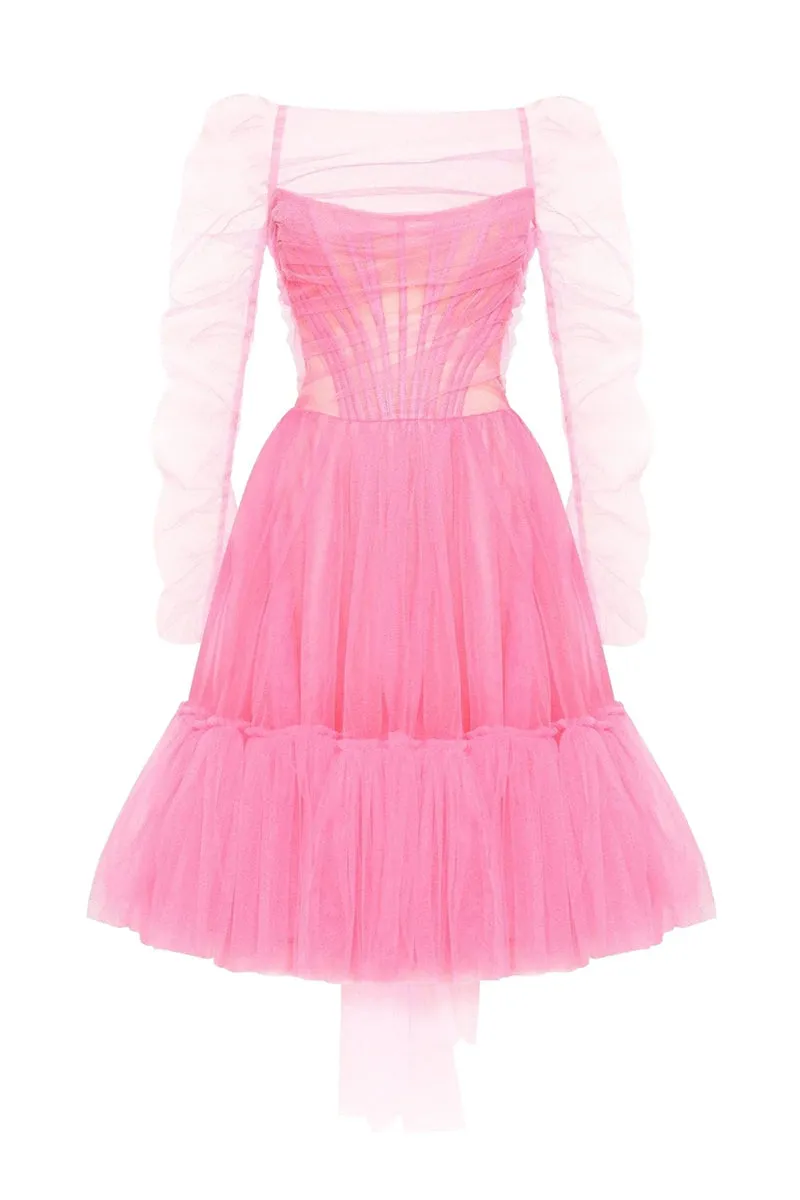 Ellee Strapless Graceful Tulle Mini Dress