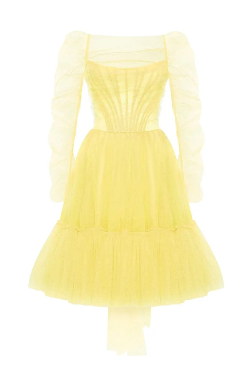 Ellee Strapless Graceful Tulle Mini Dress