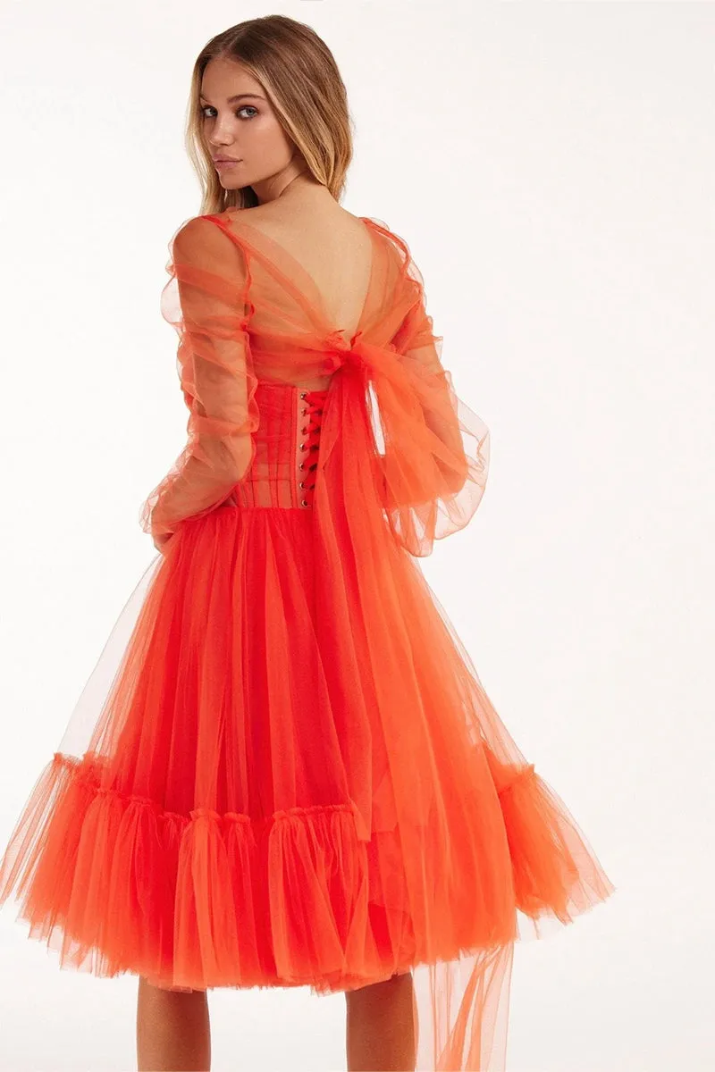 Ellee Strapless Graceful Tulle Mini Dress