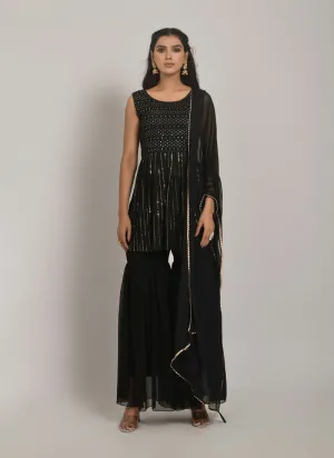 Embroidered Georgette Sharara Suit
