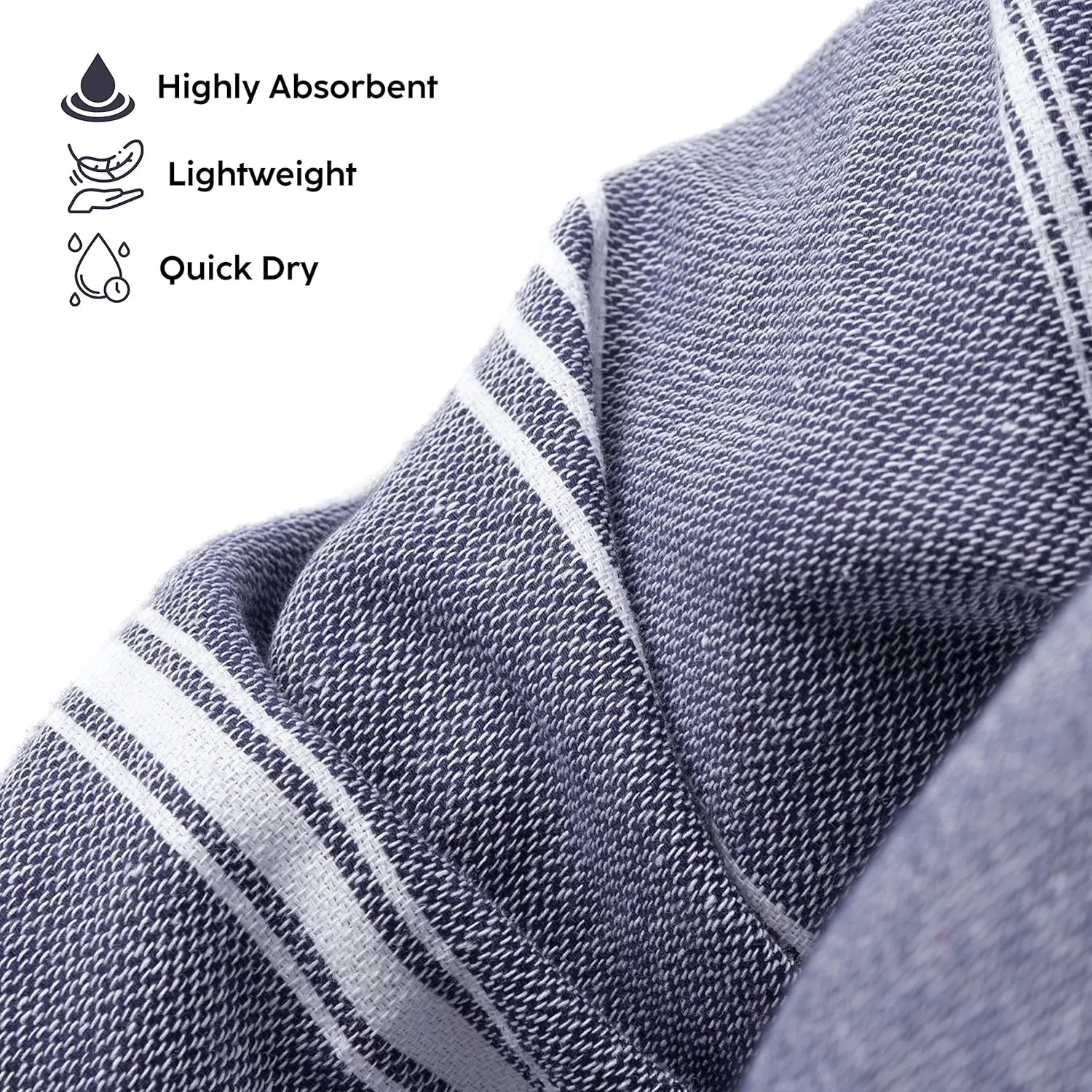 Fe&Ze Linen Turkish Hooded Bathrobe - Traditional Collection - 100% Cotton Unisex Kimono Robe