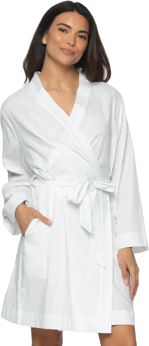 Felina - Mirielle Robe - Striped Cotton Poplin Robe, Lightweight & Comfortable