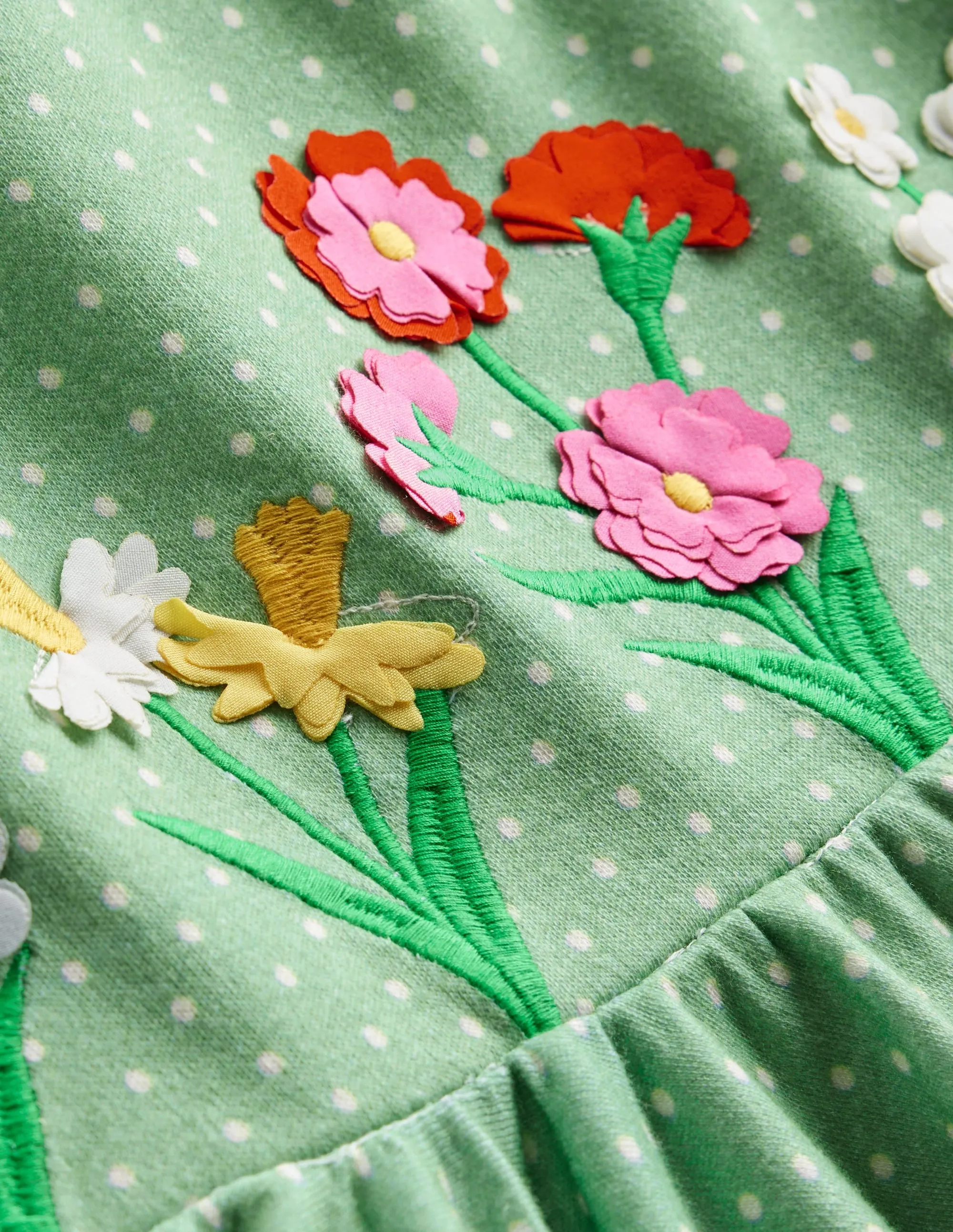 Flutter Twirly Dress-Pistachio Green Flowers