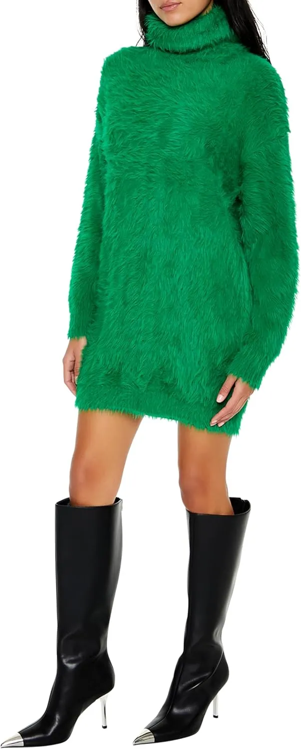 Forever 21 Women's Faux Fur Mini Sweater Dress