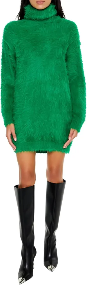 Forever 21 Women's Faux Fur Mini Sweater Dress