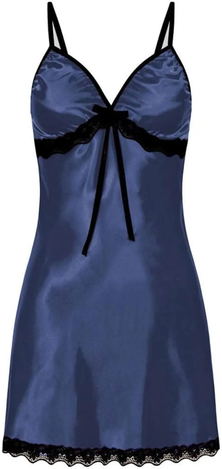 Full Slip Nightgown for Women Deep V Neck Lace Chemise Backless Lingerie Spaghetti Strap Nightdress Sexy Babydoll