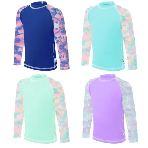 G-RG4702-2 - Wholesale Girl's Tie-Dye Long Sleeve Rash Guard
