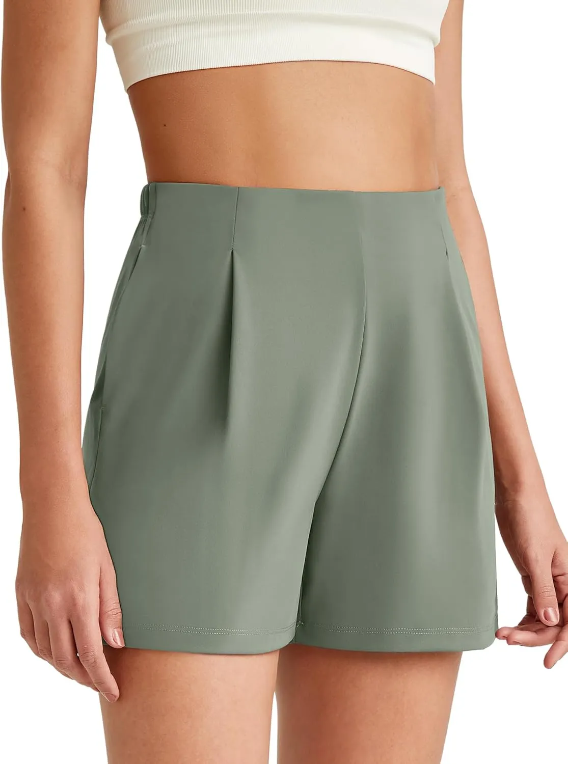 G4Free ShiftReady Women Shorts Dressy Casual 2025 Trendy Summer High Waisted Tailored Trouser Shorts with Pockets