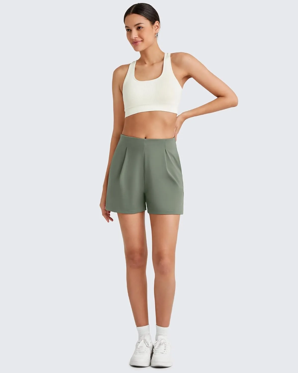 G4Free ShiftReady Women Shorts Dressy Casual 2025 Trendy Summer High Waisted Tailored Trouser Shorts with Pockets