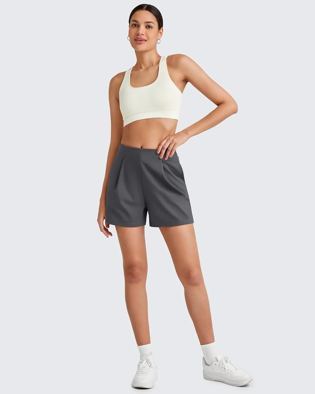 G4Free ShiftReady Women Shorts Dressy Casual 2025 Trendy Summer High Waisted Tailored Trouser Shorts with Pockets