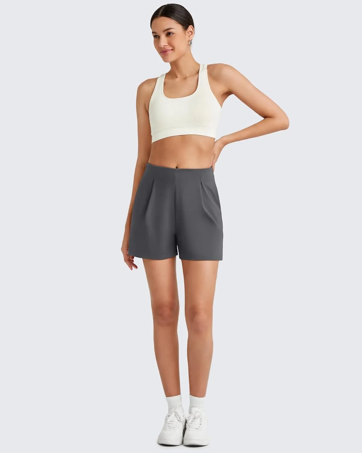 G4Free ShiftReady Women Shorts Dressy Casual 2025 Trendy Summer High Waisted Tailored Trouser Shorts with Pockets