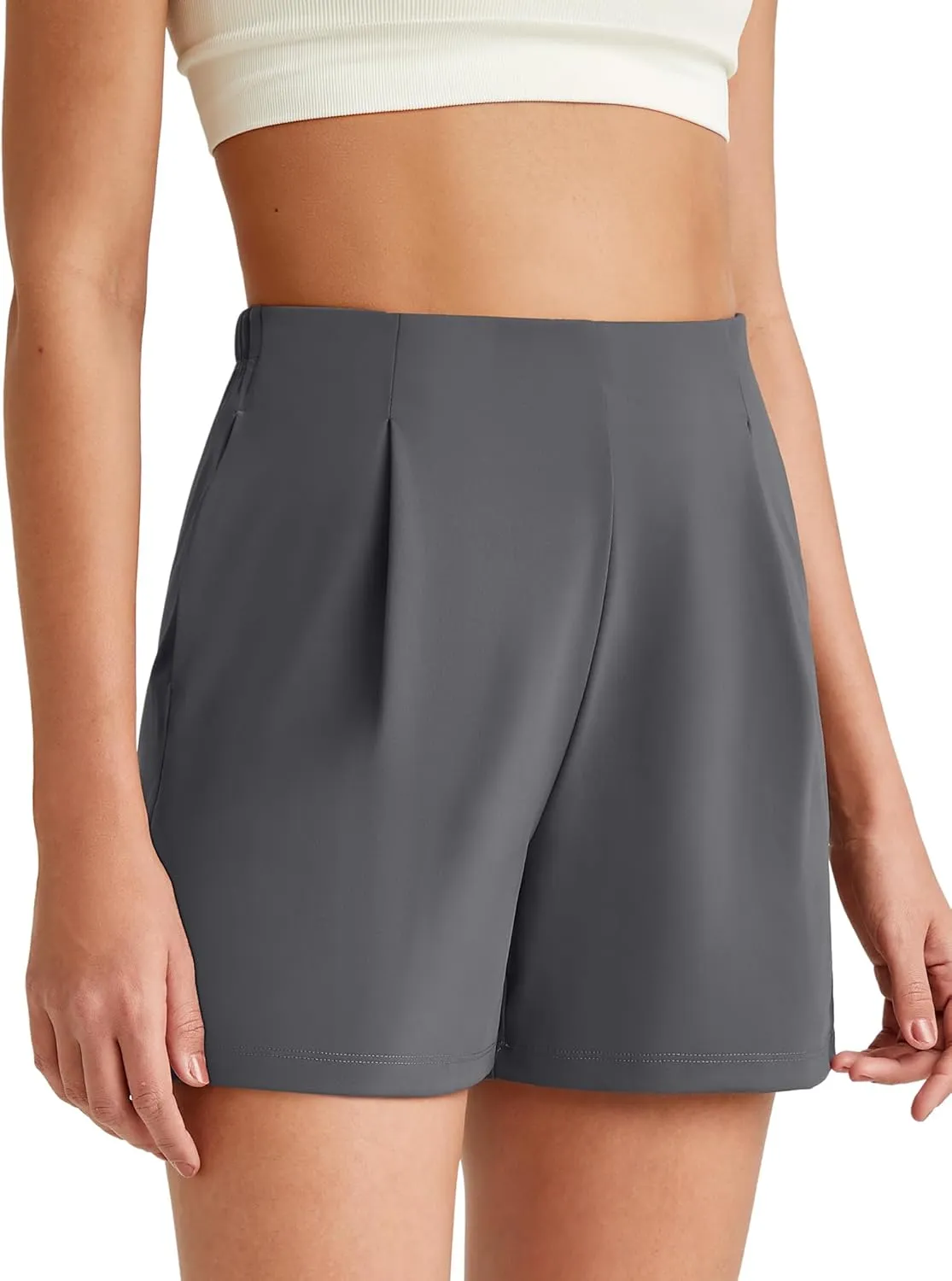 G4Free ShiftReady Women Shorts Dressy Casual 2025 Trendy Summer High Waisted Tailored Trouser Shorts with Pockets