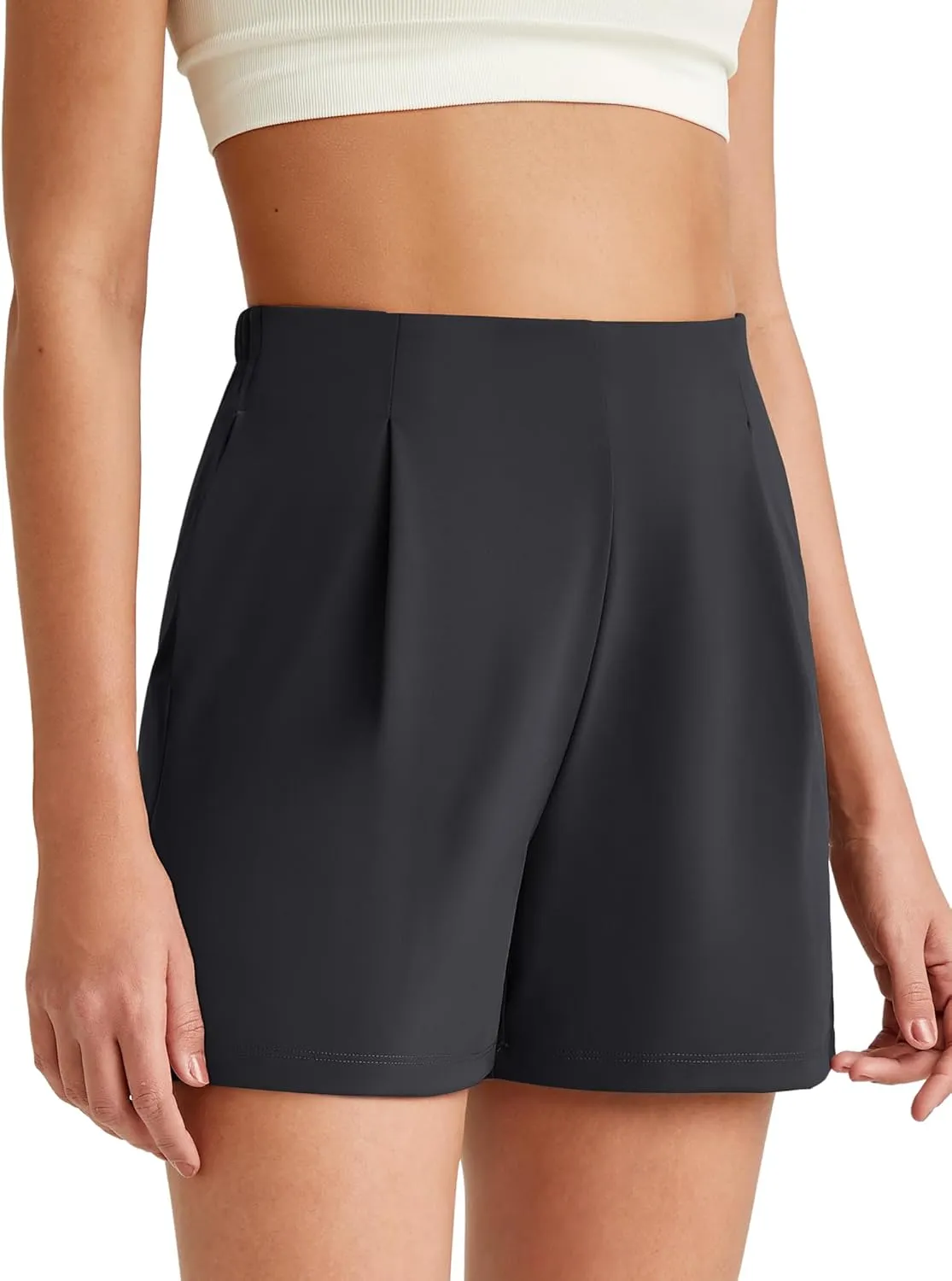 G4Free ShiftReady Women Shorts Dressy Casual 2025 Trendy Summer High Waisted Tailored Trouser Shorts with Pockets