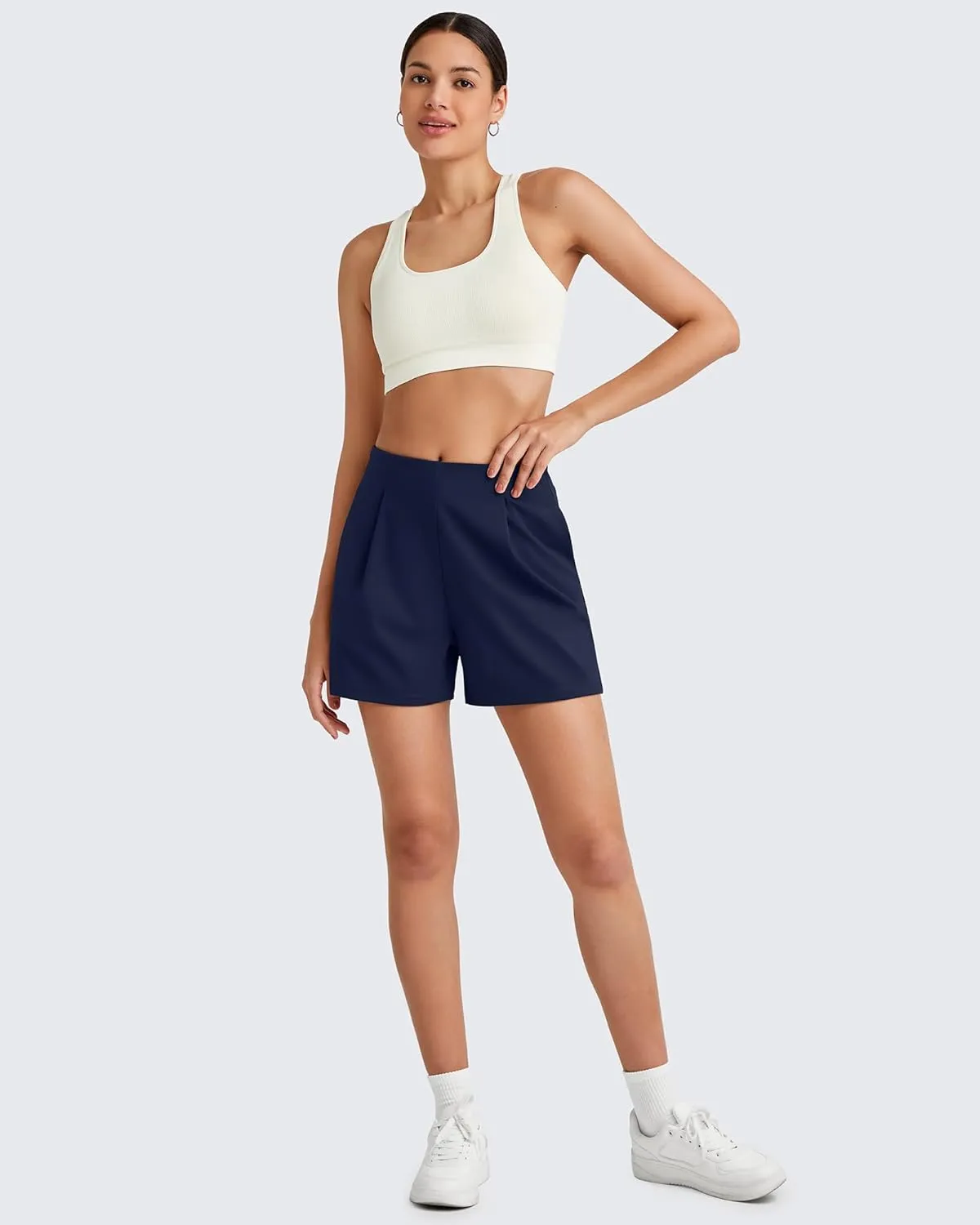 G4Free ShiftReady Women Shorts Dressy Casual 2025 Trendy Summer High Waisted Tailored Trouser Shorts with Pockets