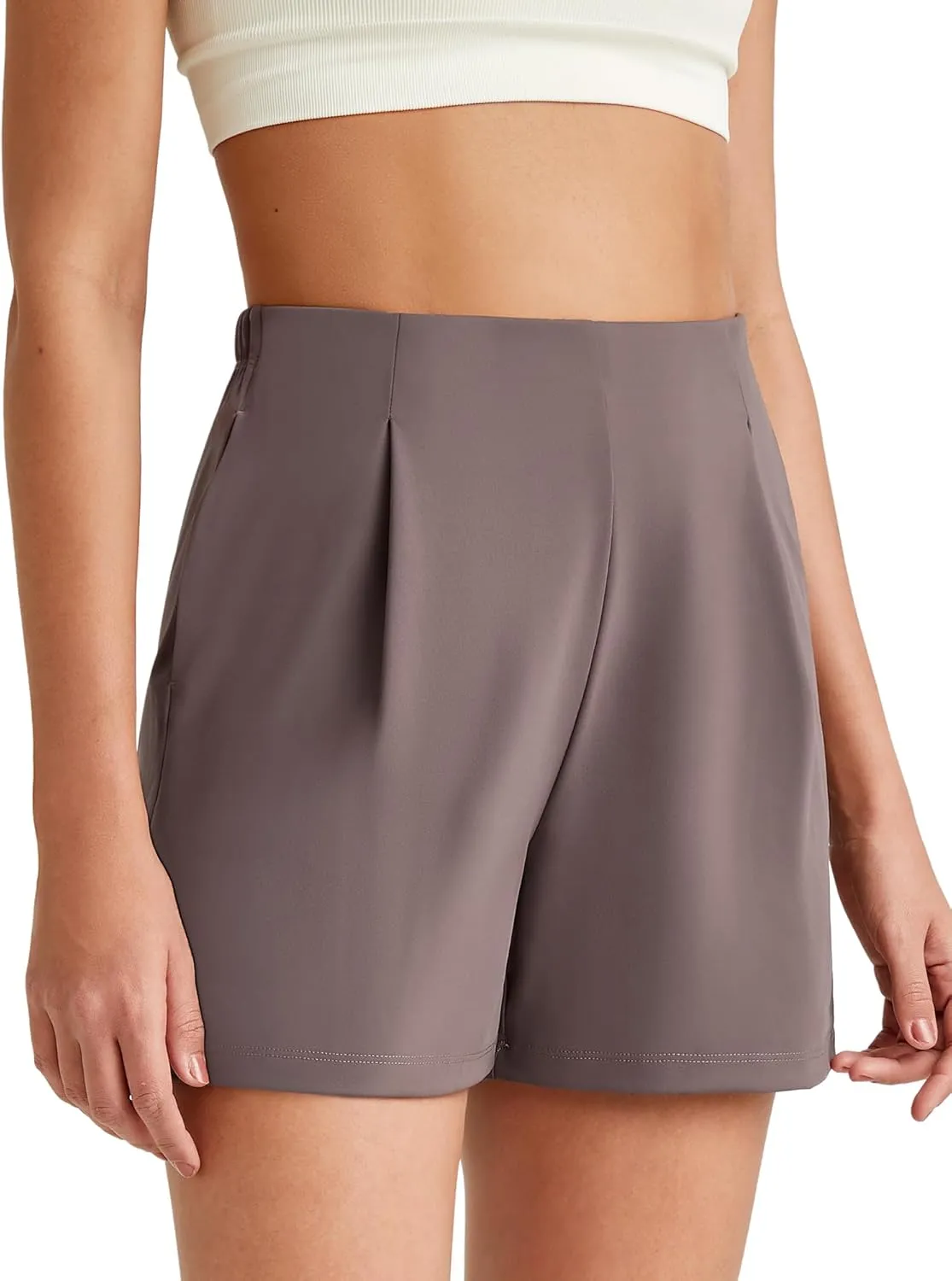 G4Free ShiftReady Women Shorts Dressy Casual 2025 Trendy Summer High Waisted Tailored Trouser Shorts with Pockets