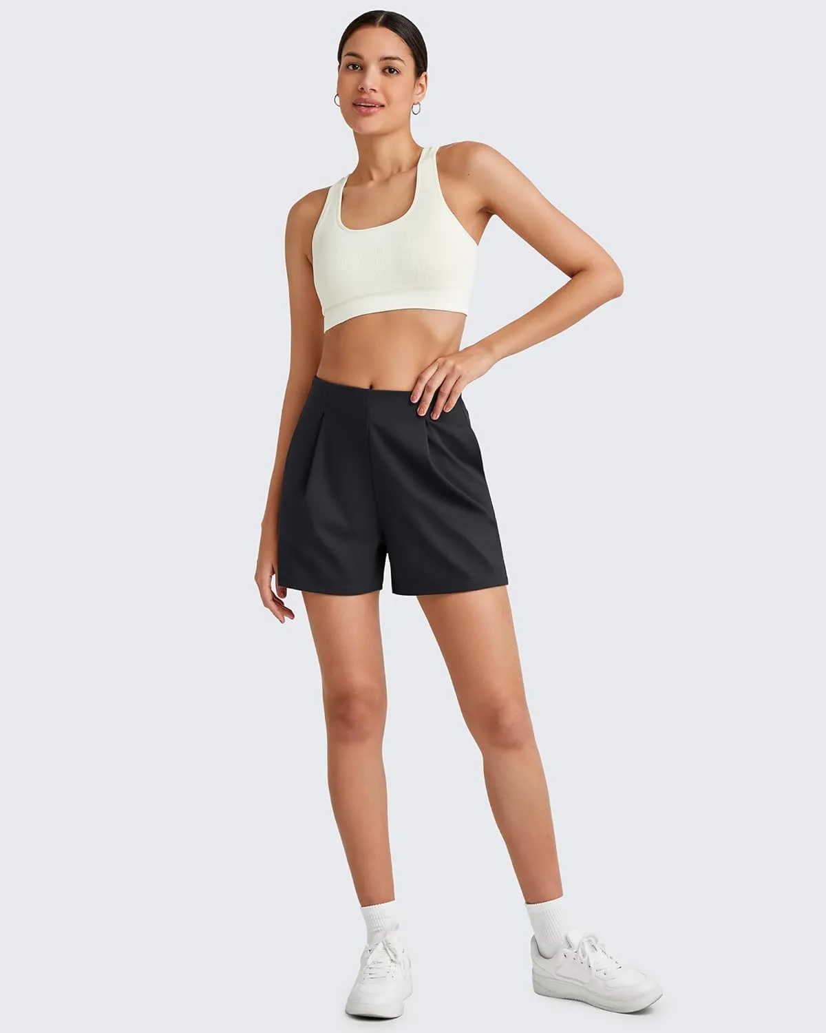 G4Free ShiftReady Women Shorts Dressy Casual 2025 Trendy Summer High Waisted Tailored Trouser Shorts with Pockets