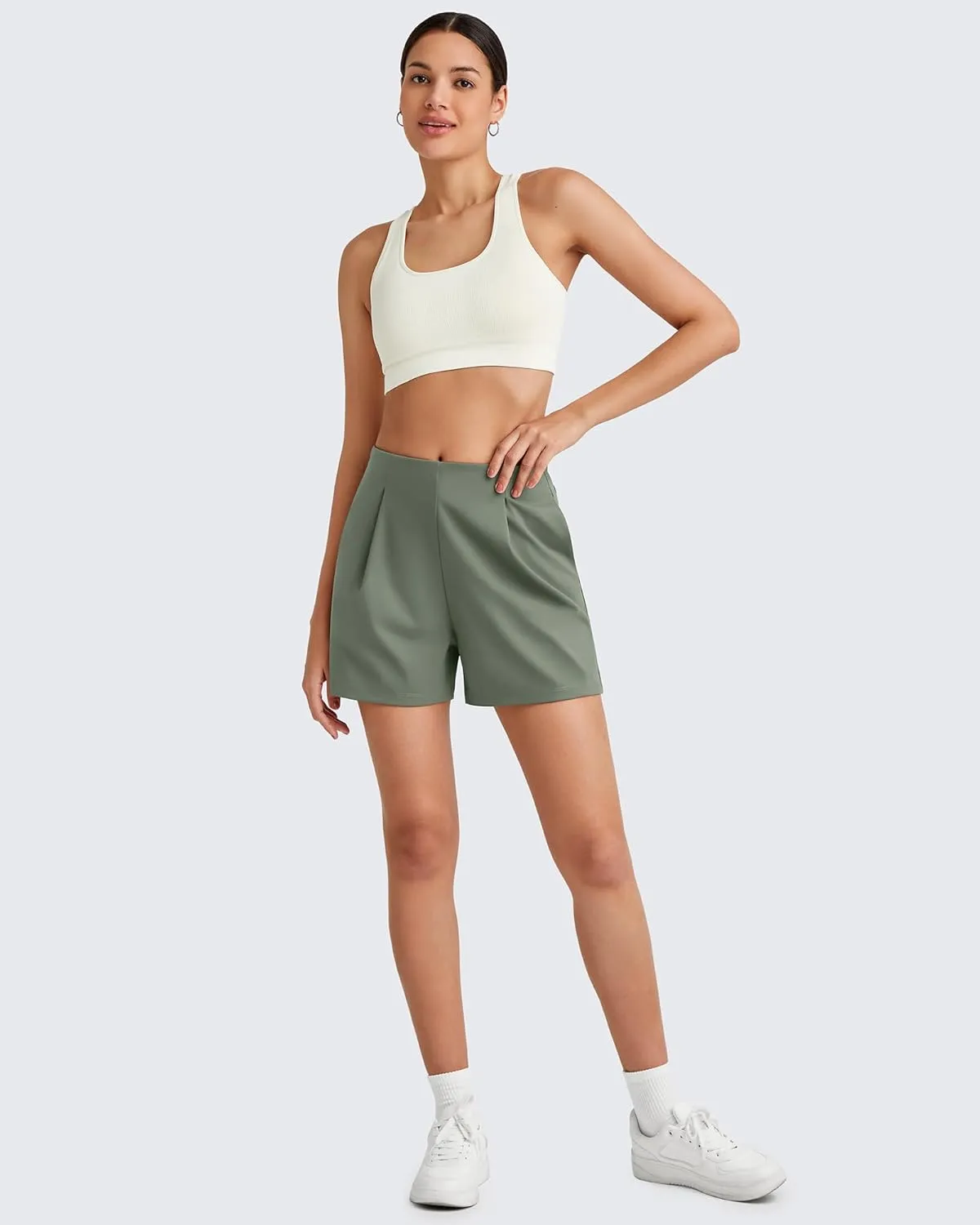 G4Free ShiftReady Women Shorts Dressy Casual 2025 Trendy Summer High Waisted Tailored Trouser Shorts with Pockets