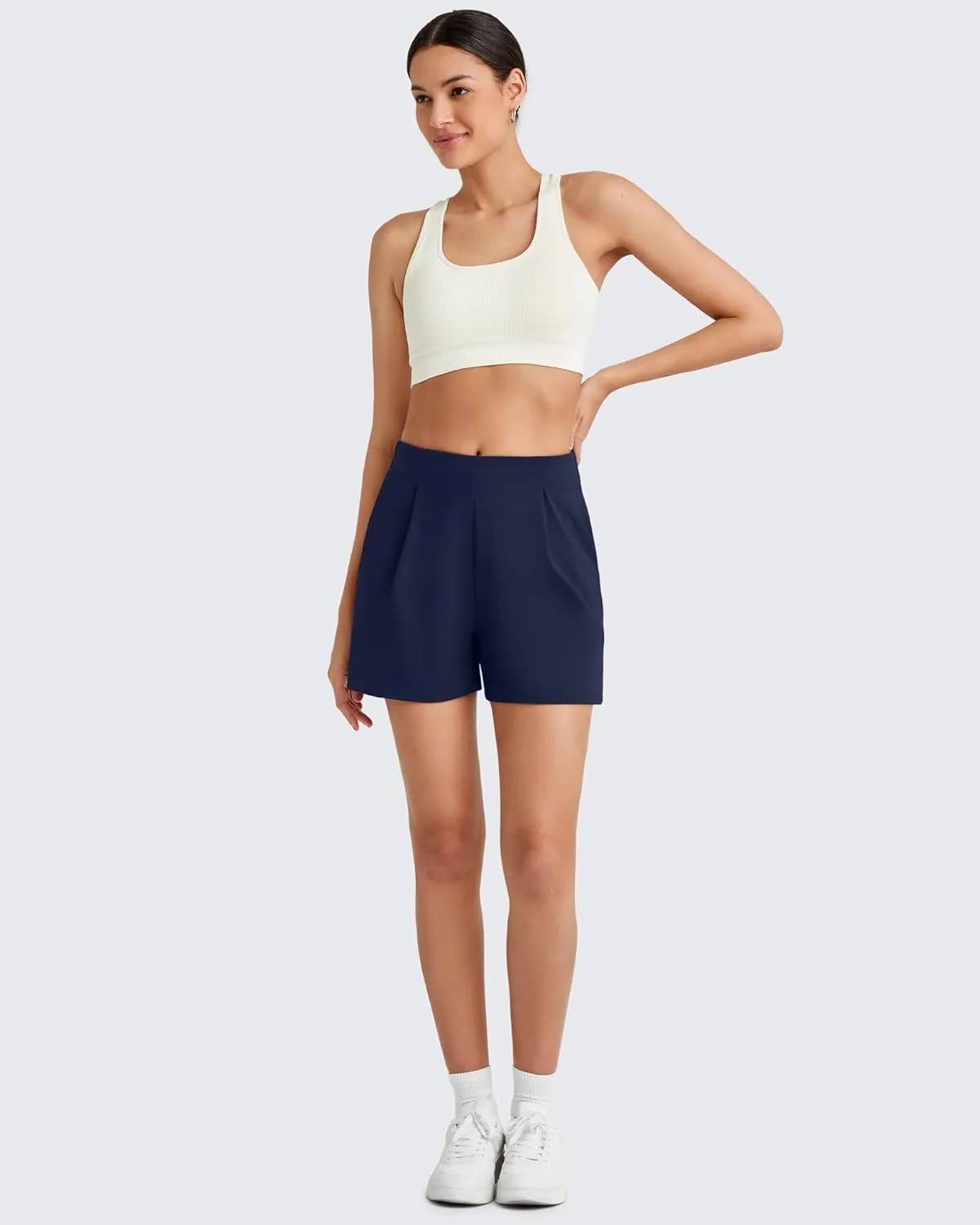 G4Free ShiftReady Women Shorts Dressy Casual 2025 Trendy Summer High Waisted Tailored Trouser Shorts with Pockets