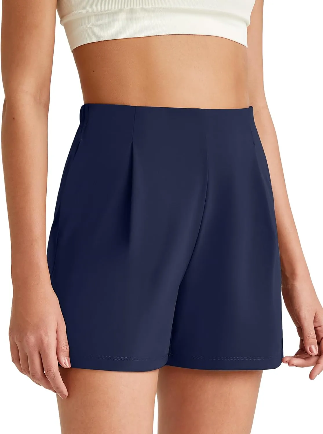 G4Free ShiftReady Women Shorts Dressy Casual 2025 Trendy Summer High Waisted Tailored Trouser Shorts with Pockets