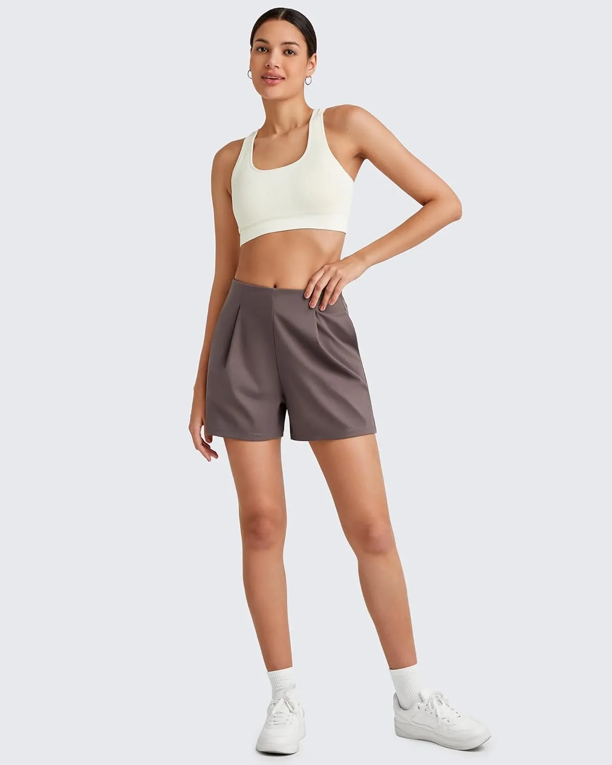 G4Free ShiftReady Women Shorts Dressy Casual 2025 Trendy Summer High Waisted Tailored Trouser Shorts with Pockets