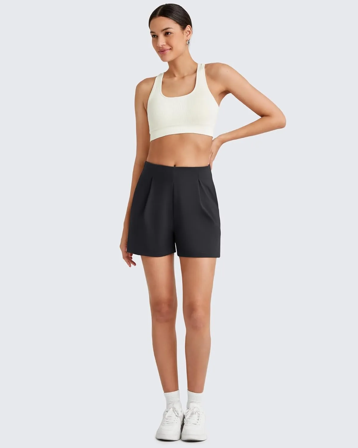 G4Free ShiftReady Women Shorts Dressy Casual 2025 Trendy Summer High Waisted Tailored Trouser Shorts with Pockets